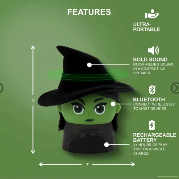 Wicked Elphaba Bitty Boomer Bluetooth Speaker NWT - Picture 4 of 8